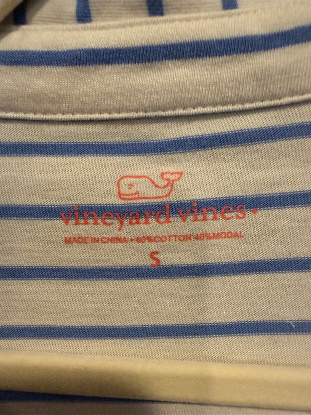 Vineyard Vines White and Light Blue Striped Long Sleeve Polo - Picture 4 of 8